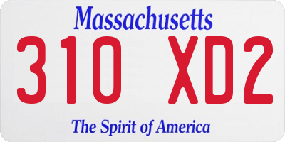 MA license plate 310XD2