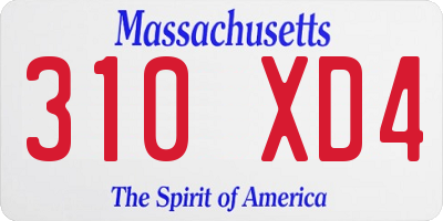 MA license plate 310XD4
