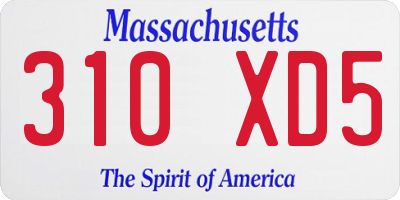 MA license plate 310XD5