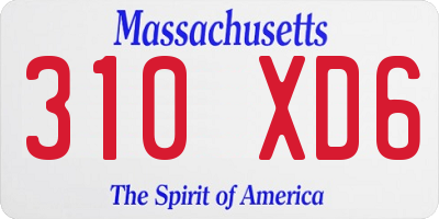 MA license plate 310XD6