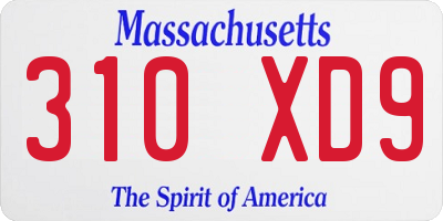 MA license plate 310XD9