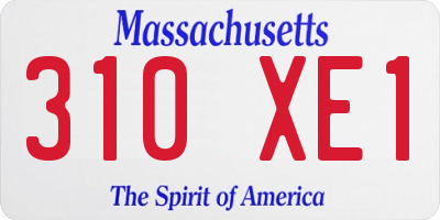 MA license plate 310XE1