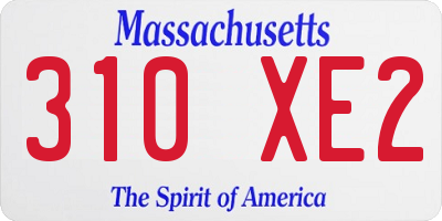 MA license plate 310XE2
