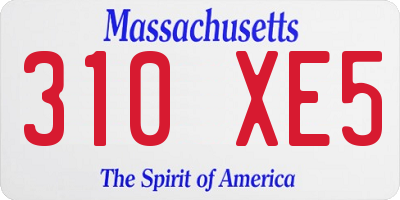 MA license plate 310XE5