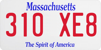 MA license plate 310XE8