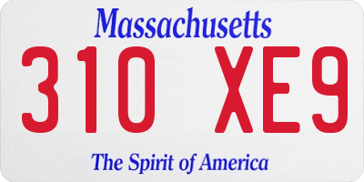 MA license plate 310XE9