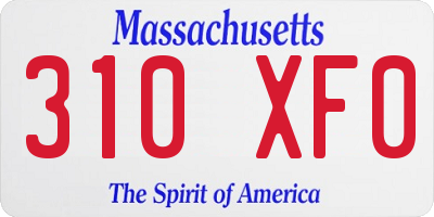 MA license plate 310XF0