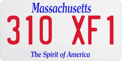 MA license plate 310XF1