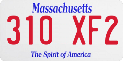 MA license plate 310XF2