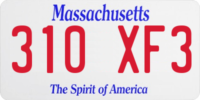 MA license plate 310XF3