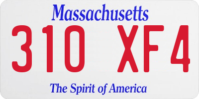 MA license plate 310XF4