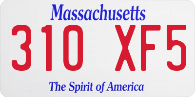 MA license plate 310XF5