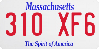 MA license plate 310XF6