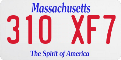 MA license plate 310XF7