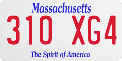 MA license plate 310XG4
