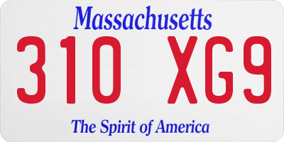 MA license plate 310XG9
