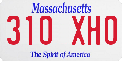MA license plate 310XH0