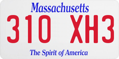 MA license plate 310XH3