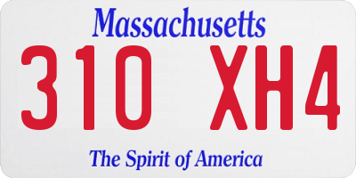 MA license plate 310XH4