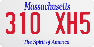 MA license plate 310XH5