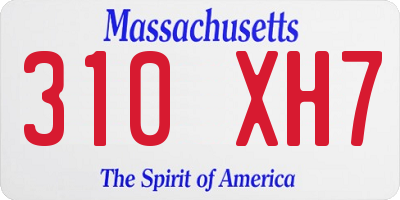 MA license plate 310XH7