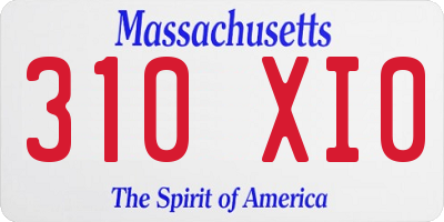 MA license plate 310XI0