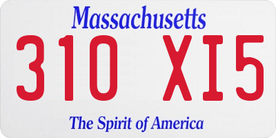 MA license plate 310XI5
