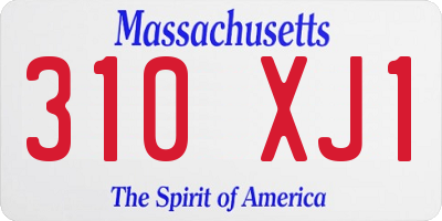MA license plate 310XJ1