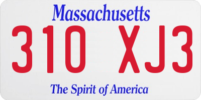 MA license plate 310XJ3