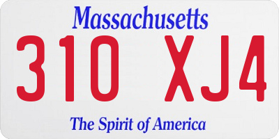 MA license plate 310XJ4