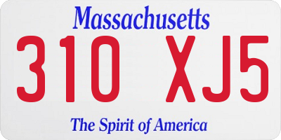 MA license plate 310XJ5
