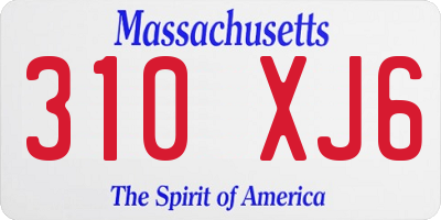 MA license plate 310XJ6