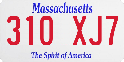 MA license plate 310XJ7