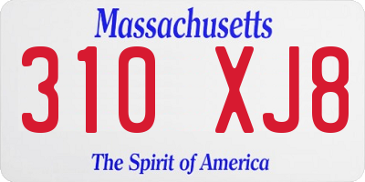 MA license plate 310XJ8