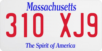 MA license plate 310XJ9