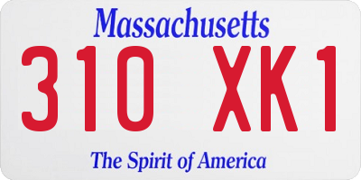 MA license plate 310XK1