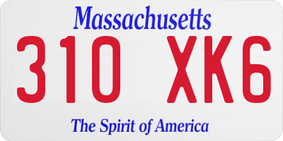 MA license plate 310XK6