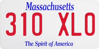 MA license plate 310XL0