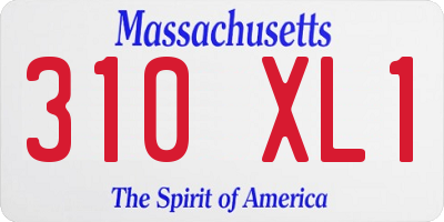 MA license plate 310XL1