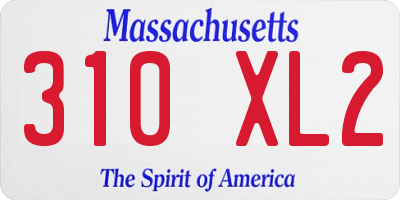 MA license plate 310XL2