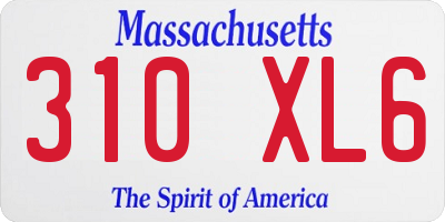 MA license plate 310XL6
