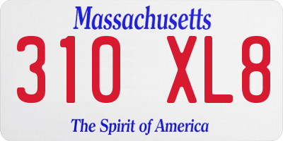MA license plate 310XL8