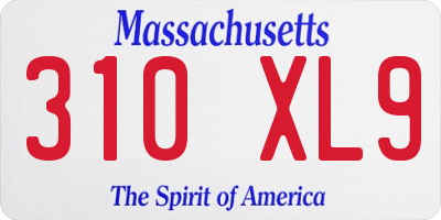 MA license plate 310XL9