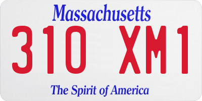 MA license plate 310XM1