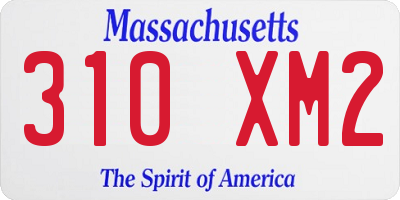 MA license plate 310XM2