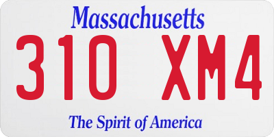 MA license plate 310XM4