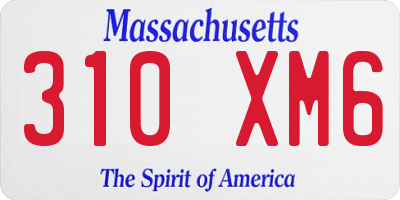 MA license plate 310XM6