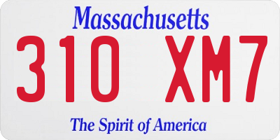 MA license plate 310XM7