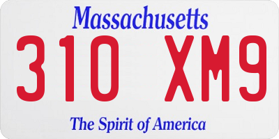 MA license plate 310XM9