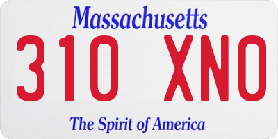MA license plate 310XN0